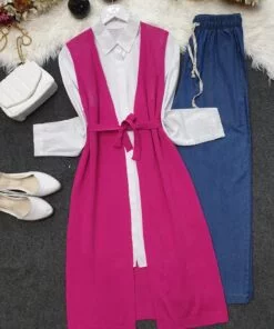 Mesh Spring Cardigan -Fuchsia