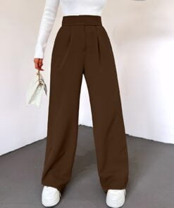 Lycra Pants with Velcro Waist -Brown