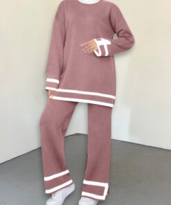 Double Knitwear Set with Striped Cuffs -G.Kurusu