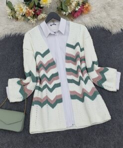 ZikZak Striped Araboy Sweater Cardigan -Mint