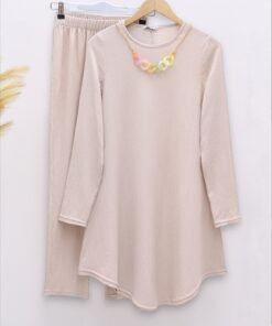 Round Neck Necklace Shabby Crinkle Suit -Stone