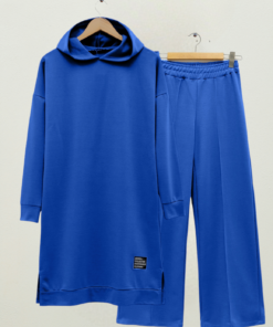 Hooded Wide Leg Combed Suit -Saks