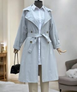 Bolero Detailed Belted Araboy Trench Coat -Light Gray